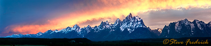 Grand Teton at Sunset Pano